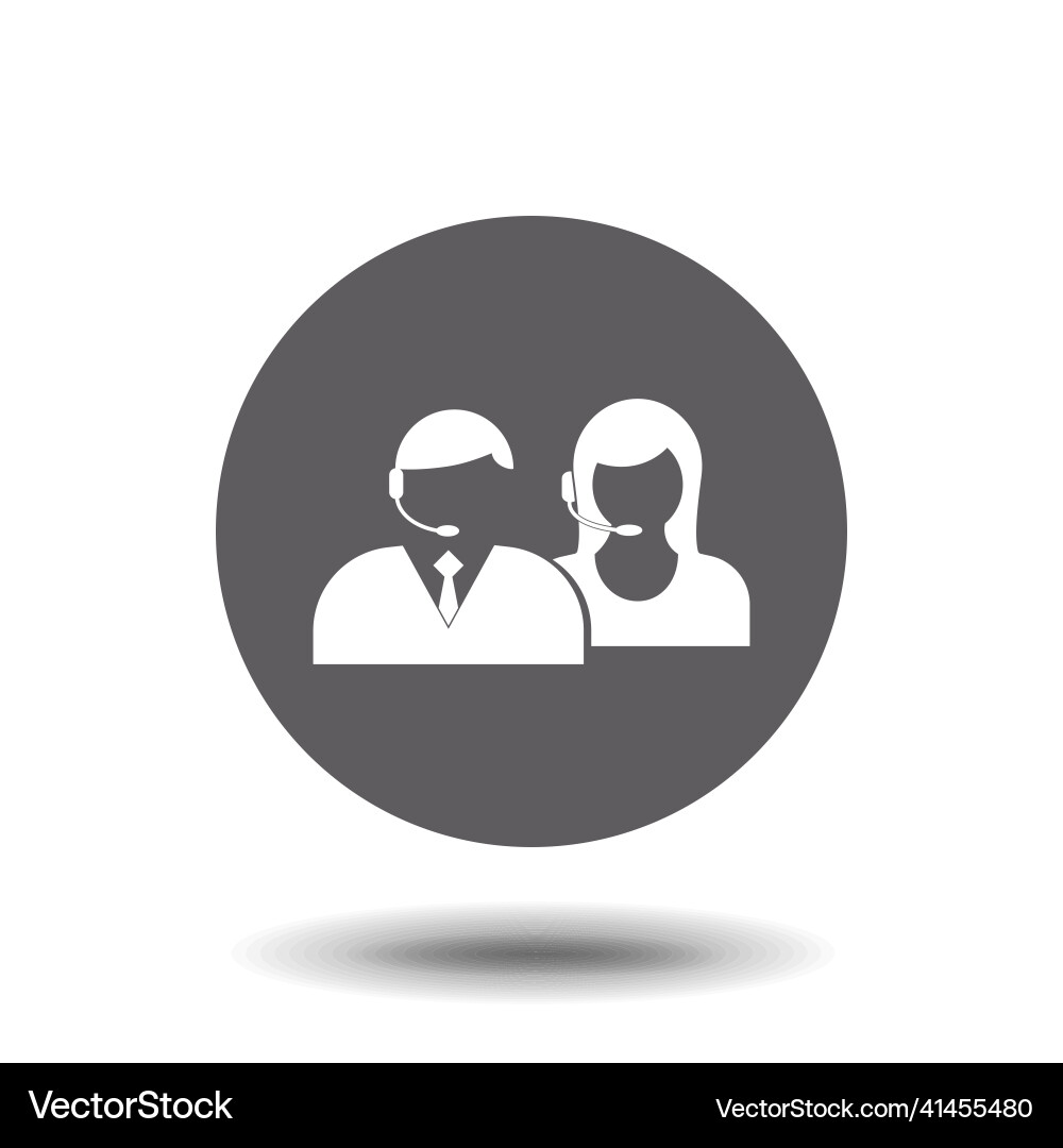 Call center worker icon assistantcallback symbol Vector Image