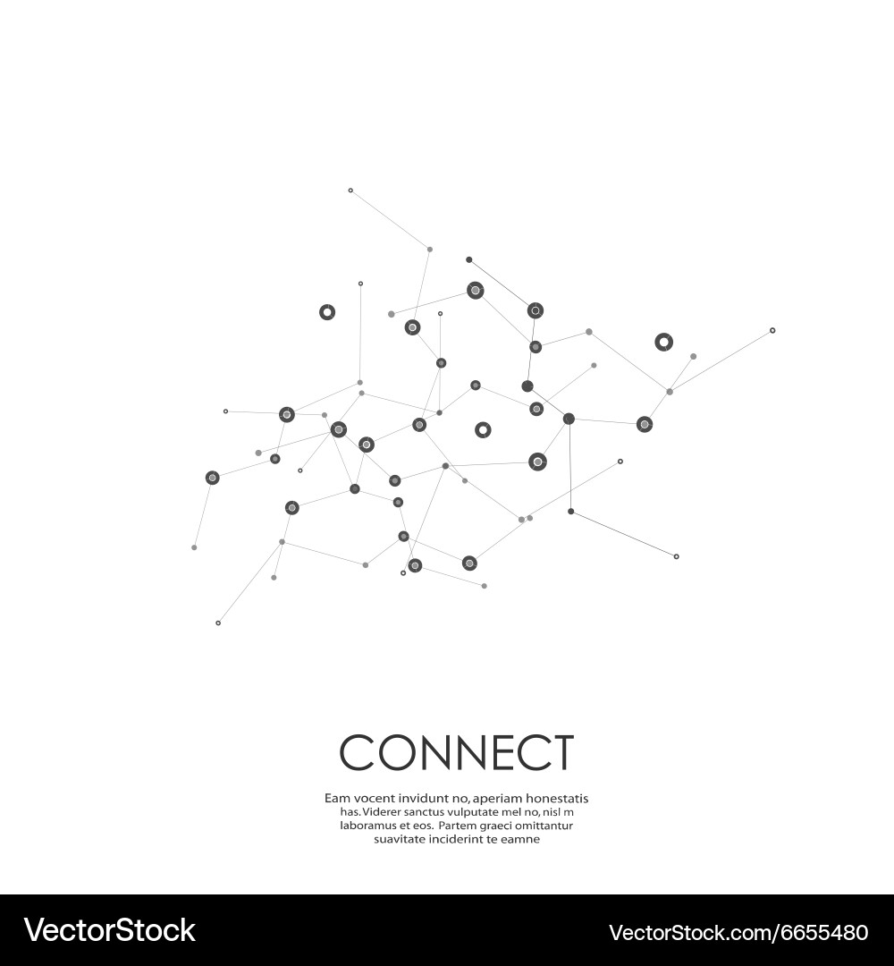 Connected Network Structure Vector Image