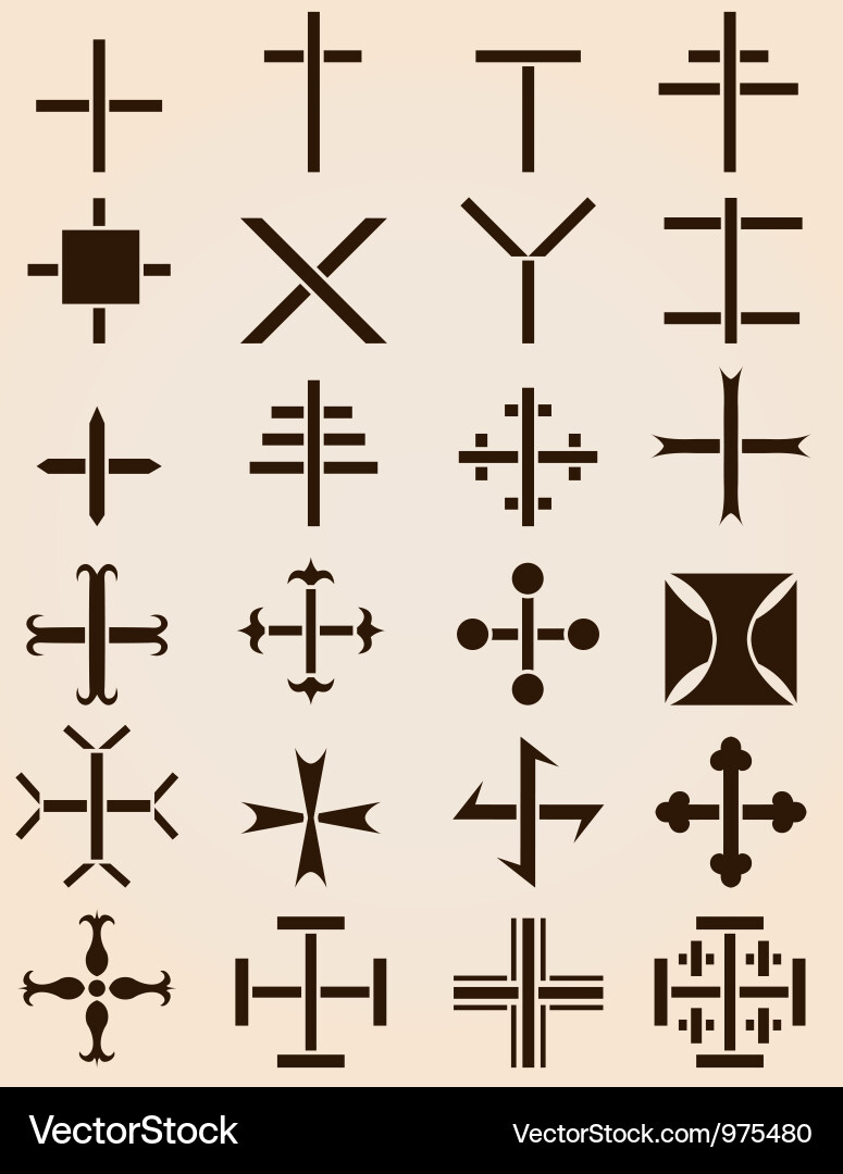 Crosses set vector image