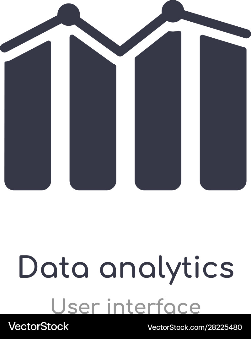 Data analytics outline icon isolated line from Vector Image
