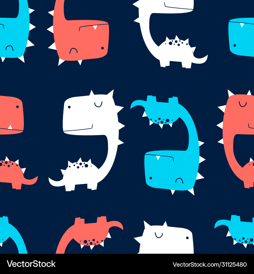 Dinosaur seamless pattern print design Vector Image