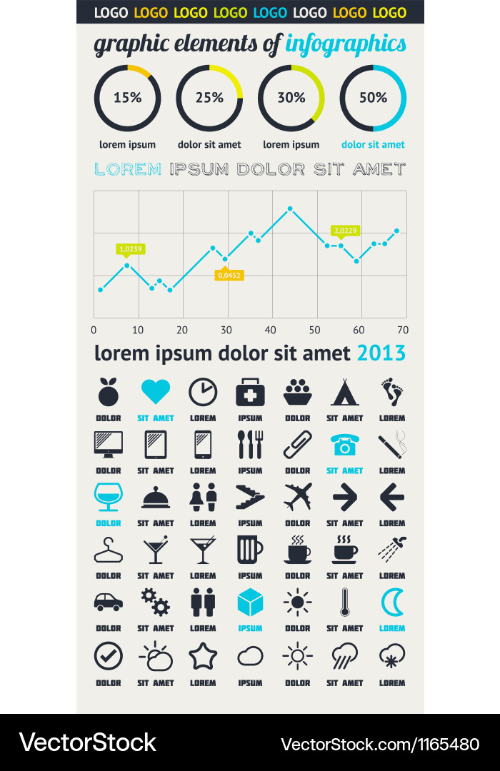 Elements of infographics with buttons and menus Vector Image