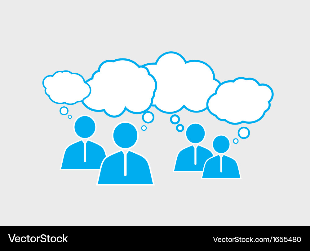Figures with speech bubbles Vector Image