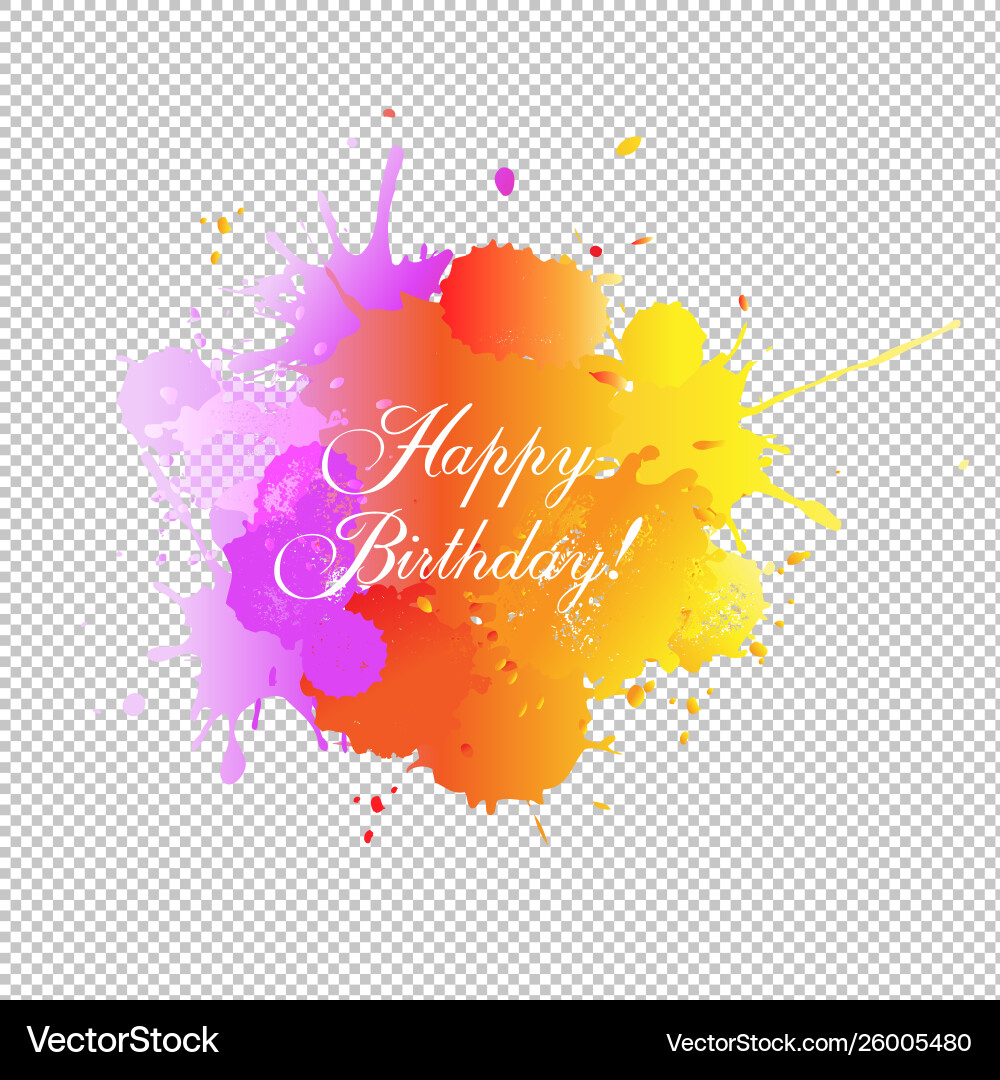 Happy birthday card with blobs transparent vector image