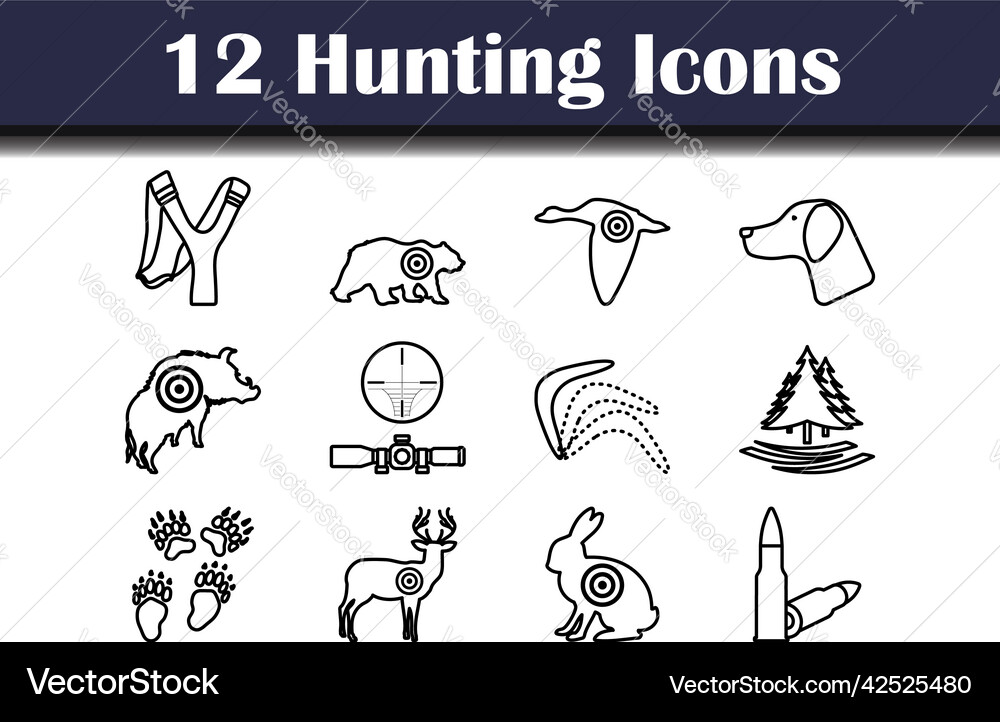 Hunting icon set vector image