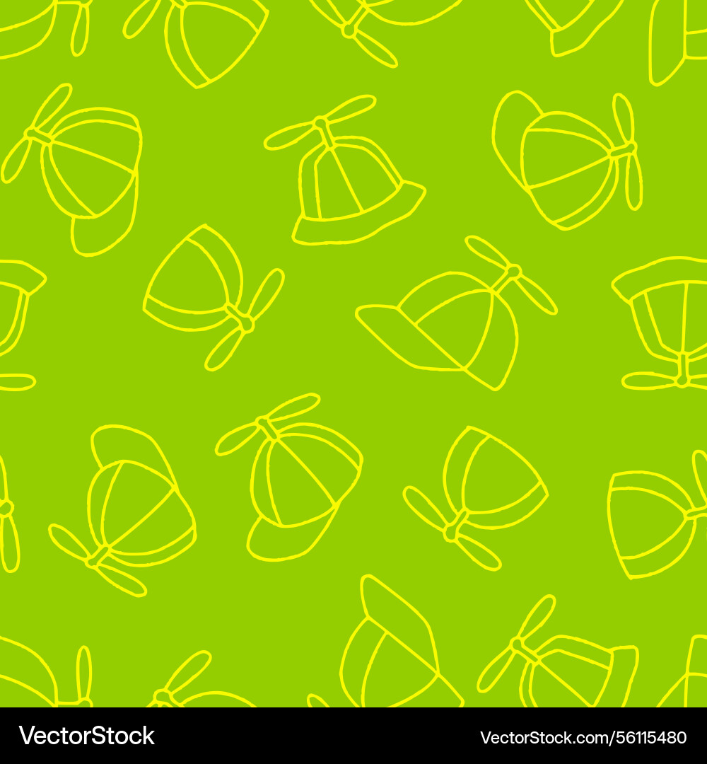 Outline propeller cap seamless pattern background Vector Image