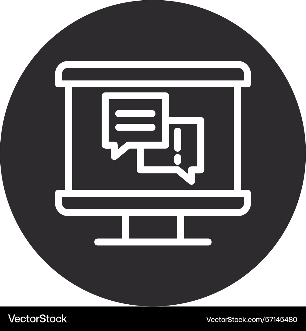 Qa session inverted circle black vector image