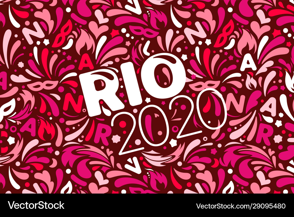Rio 2020 brazilian carnival design template Rio 2020 brazilian carnival design template vector image