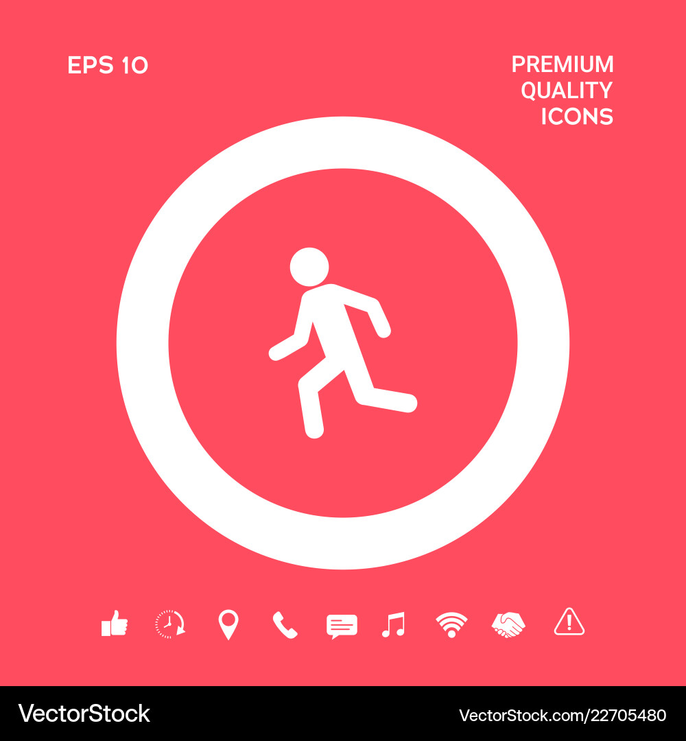 Running man run icon graphic elements Vector Image