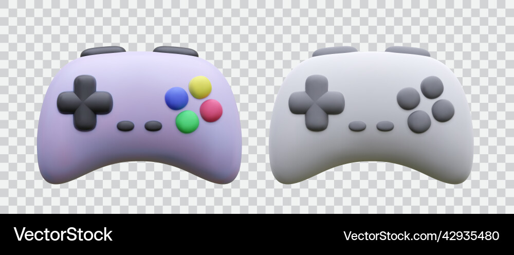 Sammlung von 3d realistischen Gamepads isoliert Sammlung von 3d realistischen Gamepads isoliert vektorbild