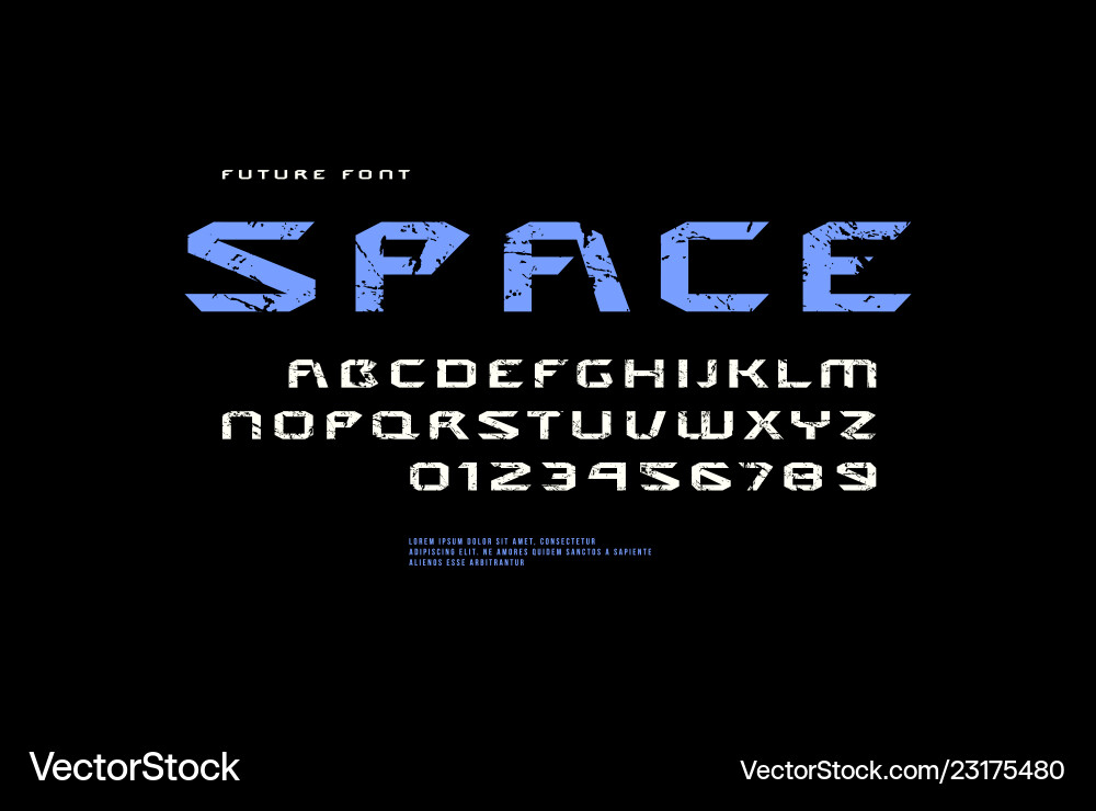 Sci-Fi Angular Font - Tech & Space vector image