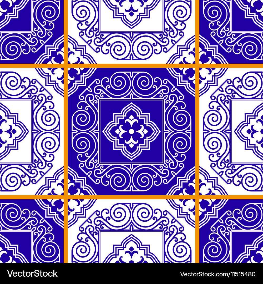 Seamless pattern from tiles Vector Image