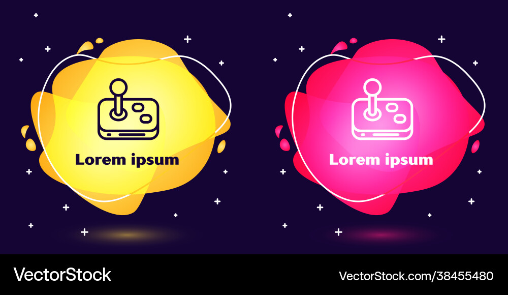 Set line joystick for arcade machine icon isolated Vector Image