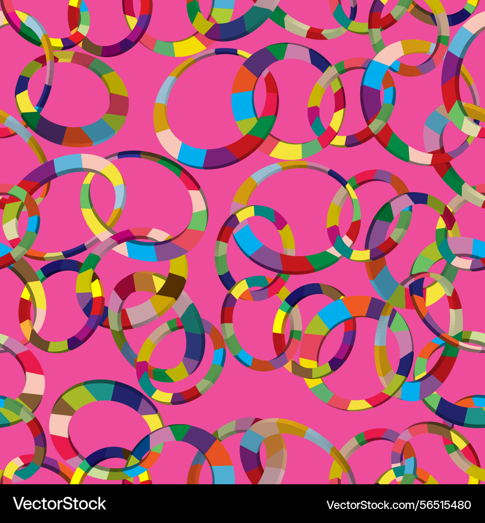 Tangled colorful 3d circles seamless pattern Tangled colorful 3d circles seamless pattern vector image