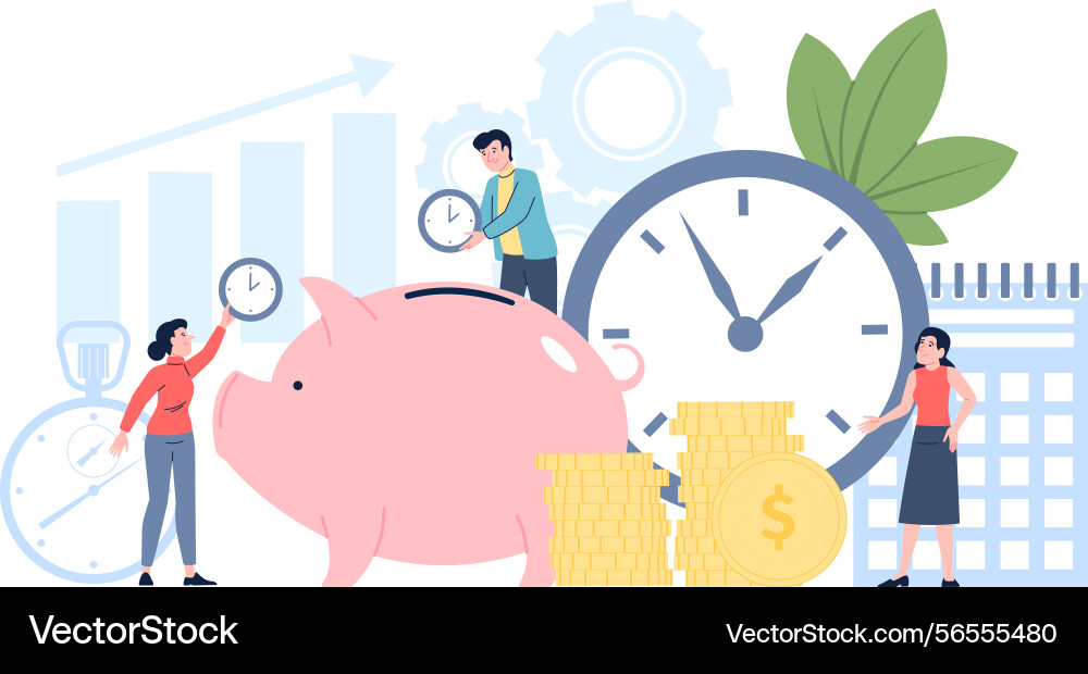 Time saving concept save and money Time saving concept save and money vector image