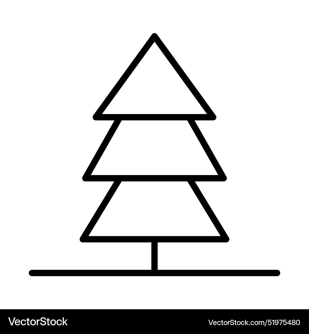 Tree icon in thin line style graphic design vector image