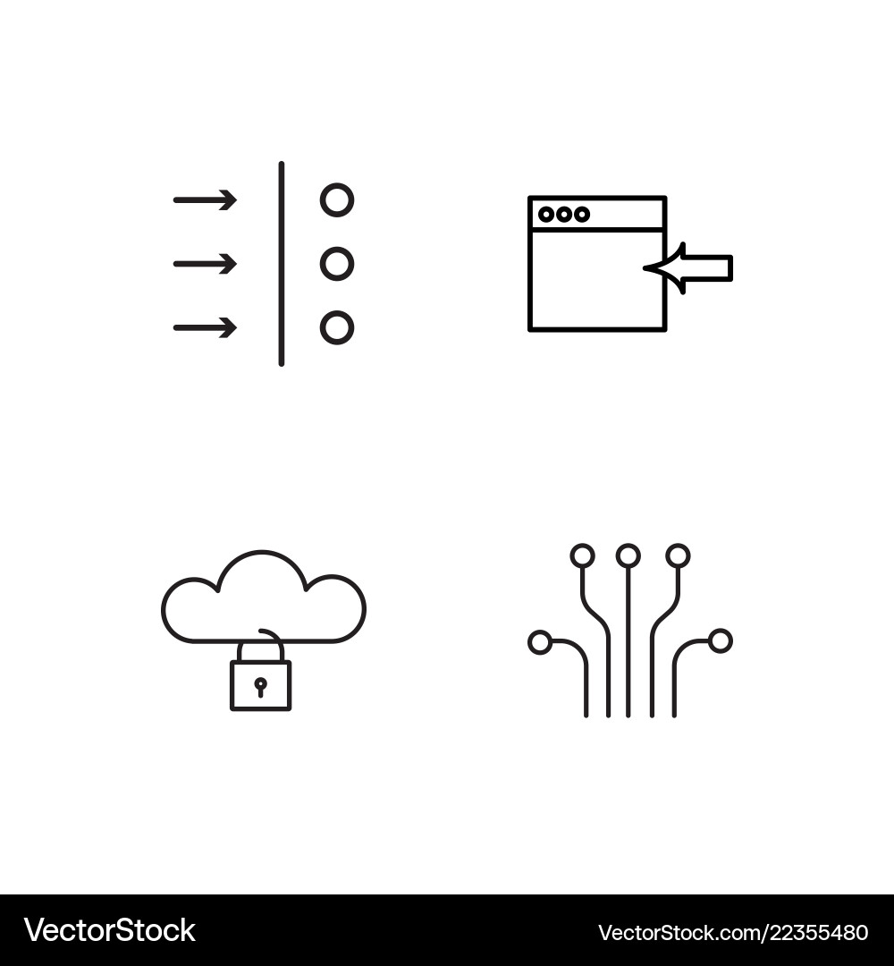 Web simple outlined icons set Vector Image