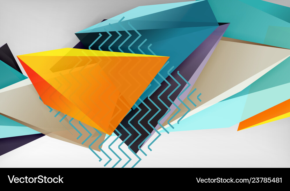Abstract 3D Triangular Shapes Vector Image