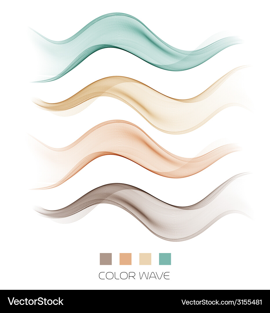 Abstract colorful wave design element vector image