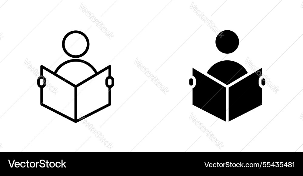 Book open reader icons thin line designs Vector Image