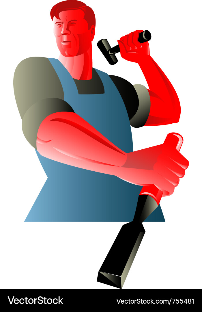 Carpenter Holding Chisel vector image
