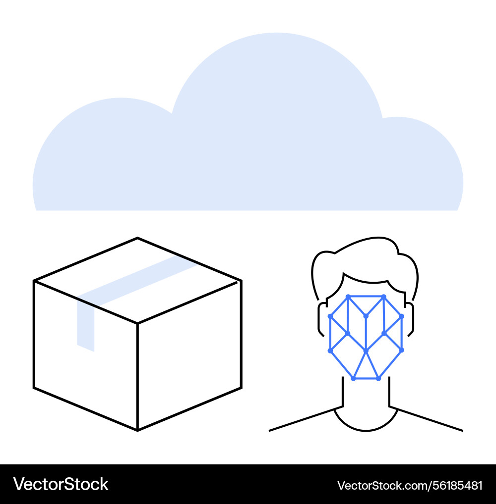 Cloud integration with facial recognition Cloud integration with facial recognition vector image