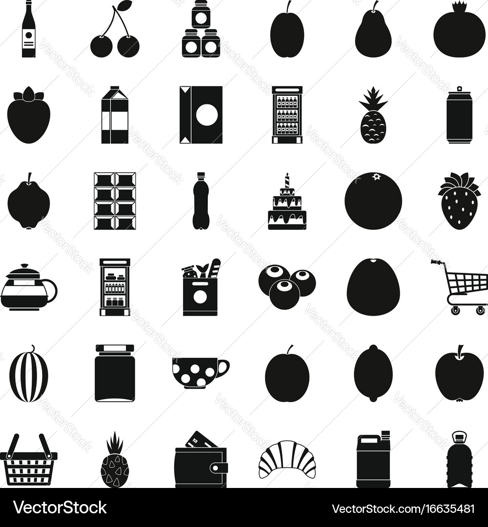 Different drinks icons set simple style Vector Image