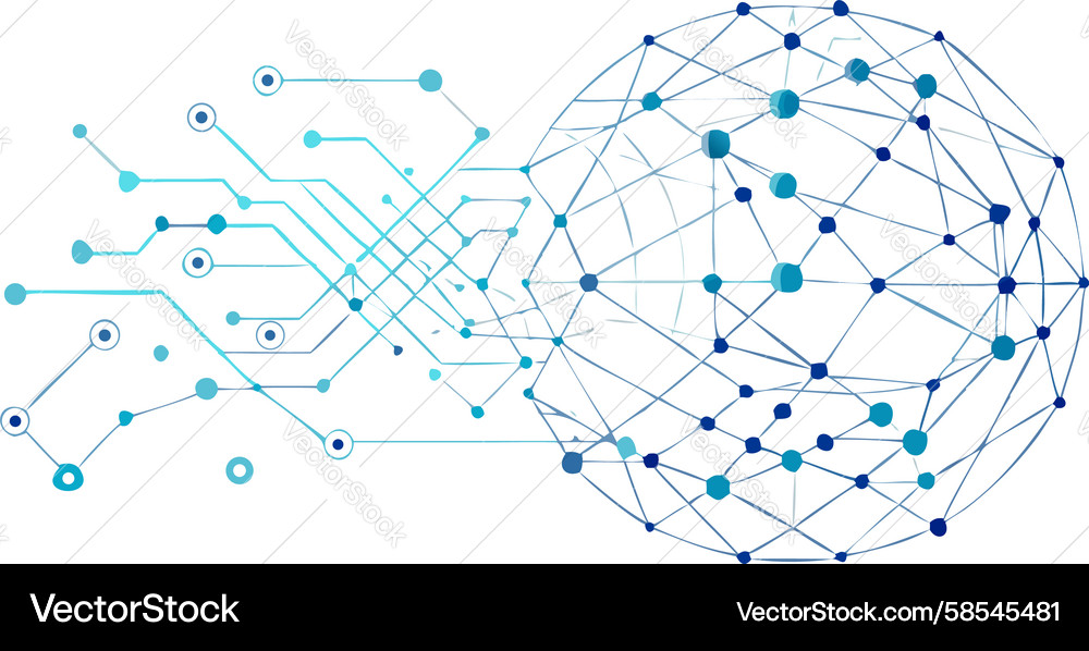 Dynamic Network Sphere Vector Image