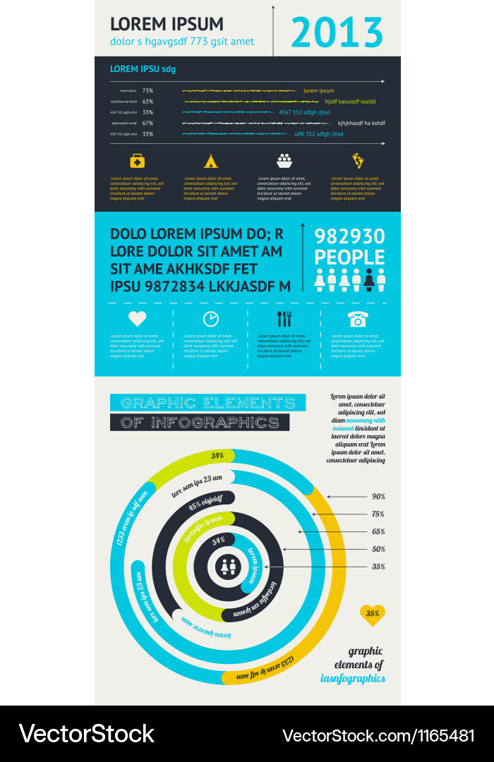 Elements of infographics with buttons and menus vector image