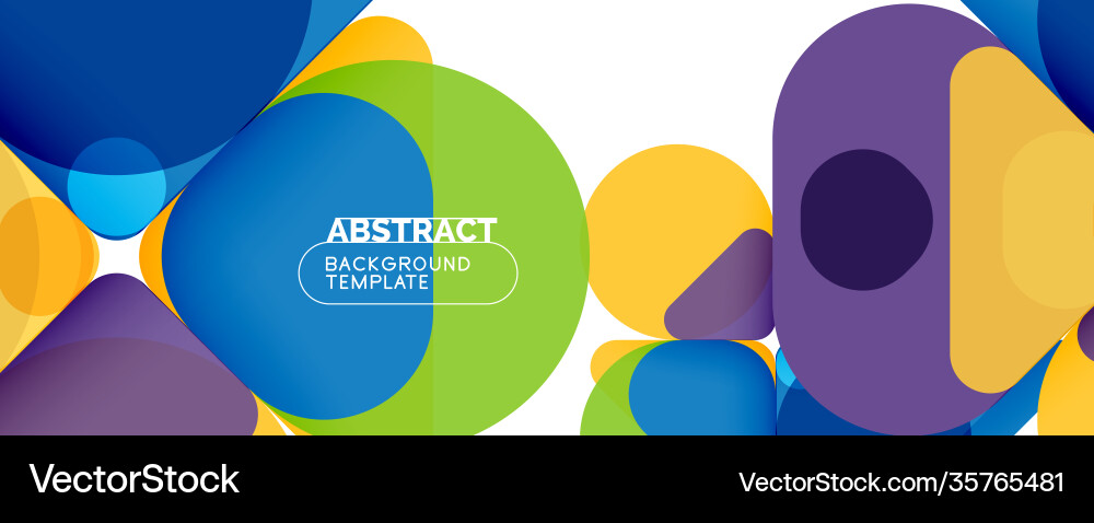 Flat geometric round shapes and dynamic lines Vector Image