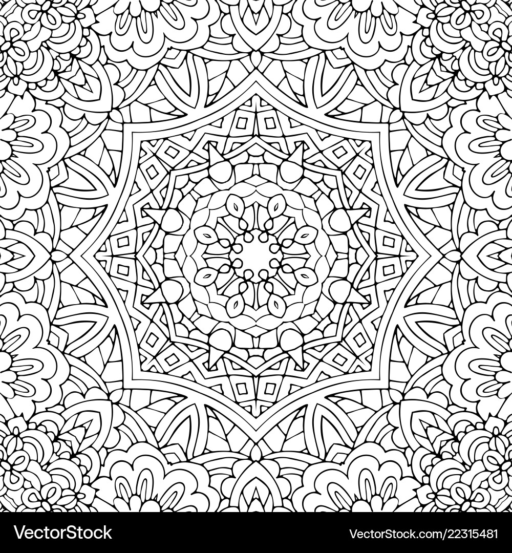 Floral Henna Mandala Pattern Vector Image