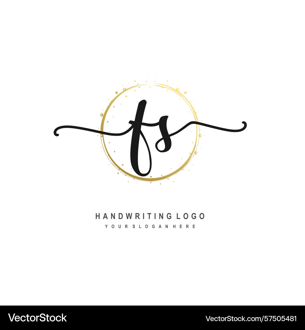 Fs initial handwriting logo with circular wave Fs initial handwriting logo with circular wave Vector Image