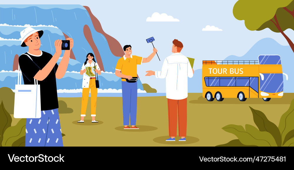 Guide and excursion background Guide and excursion background vector image