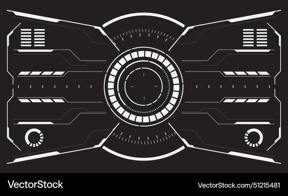 Hud sci-fi interface screen view white circular Vector Image
