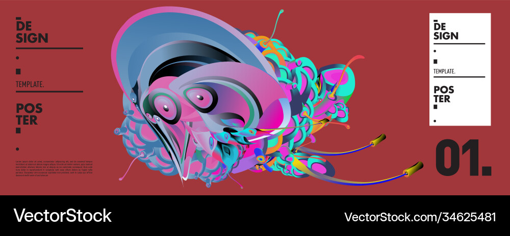 Landing page background template with colorful Vector Image