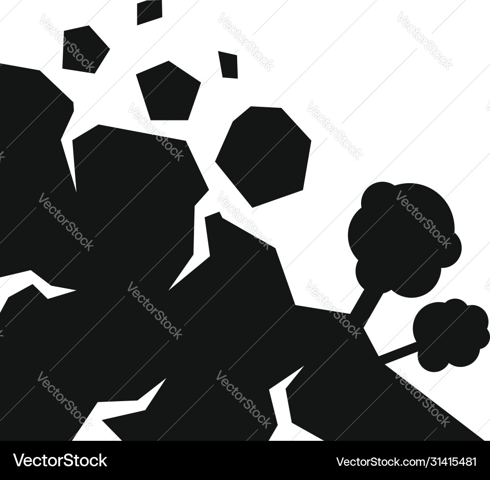 Landslide erosion icon simple style Landslide erosion icon simple style vector image