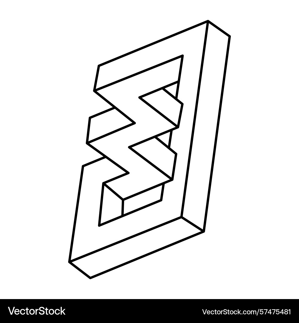 Optical illusion shapes unreal geometric object Optical illusion shapes unreal geometric object vector image