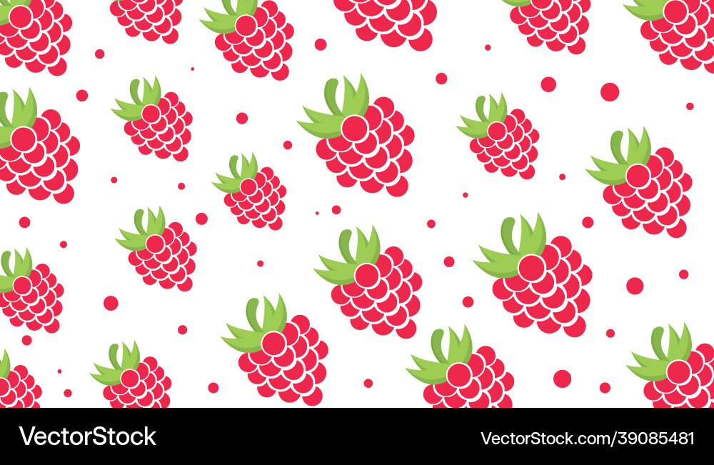 Raspberry seamless pattern background Vector Image