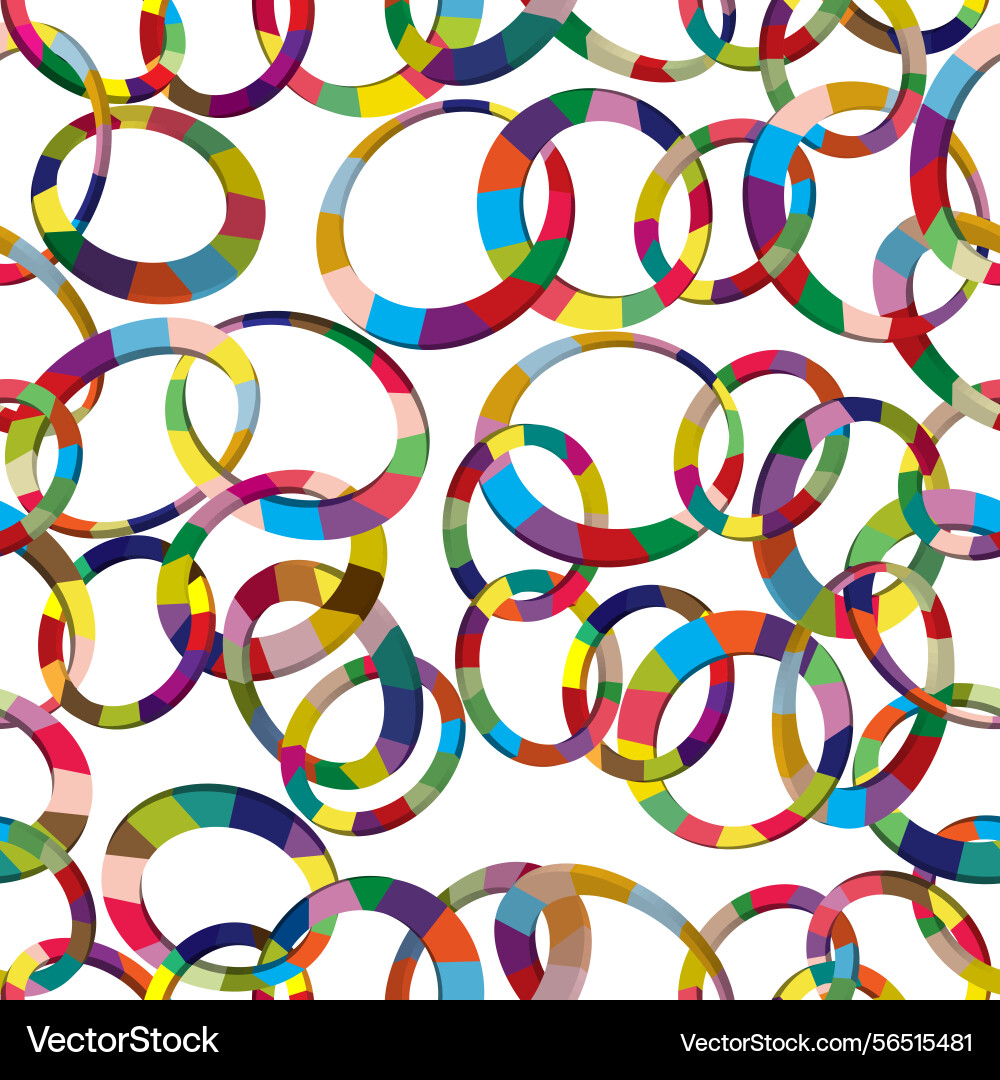 Tangled colorful 3d circles seamless pattern Tangled colorful 3d circles seamless pattern vector image