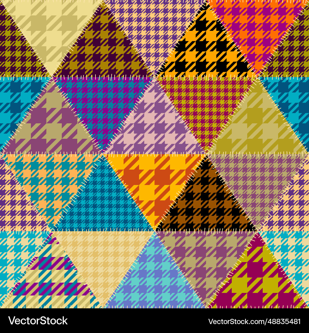 Textille patchwork pattern seamless image Textille patchwork pattern seamless image Vector Image