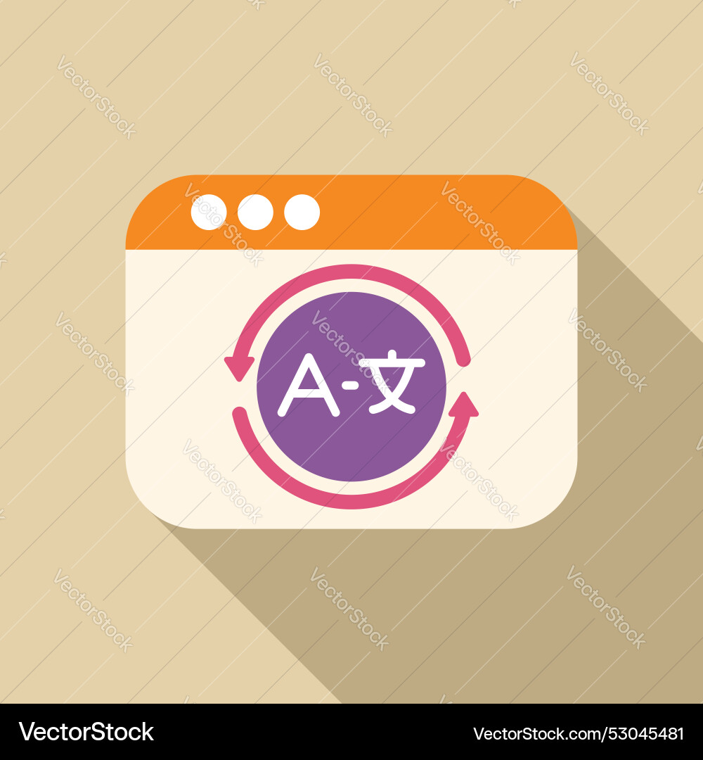 Website translating with translation button icon Website translating with translation button icon vector image