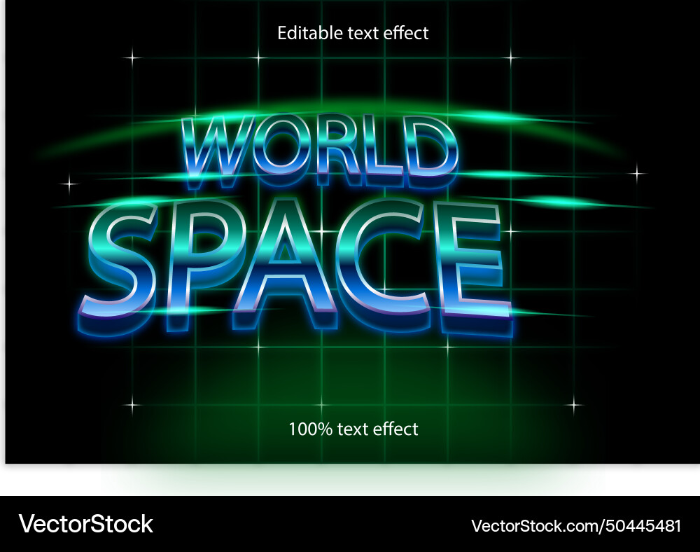 World space editable text effect retro style Vector Image