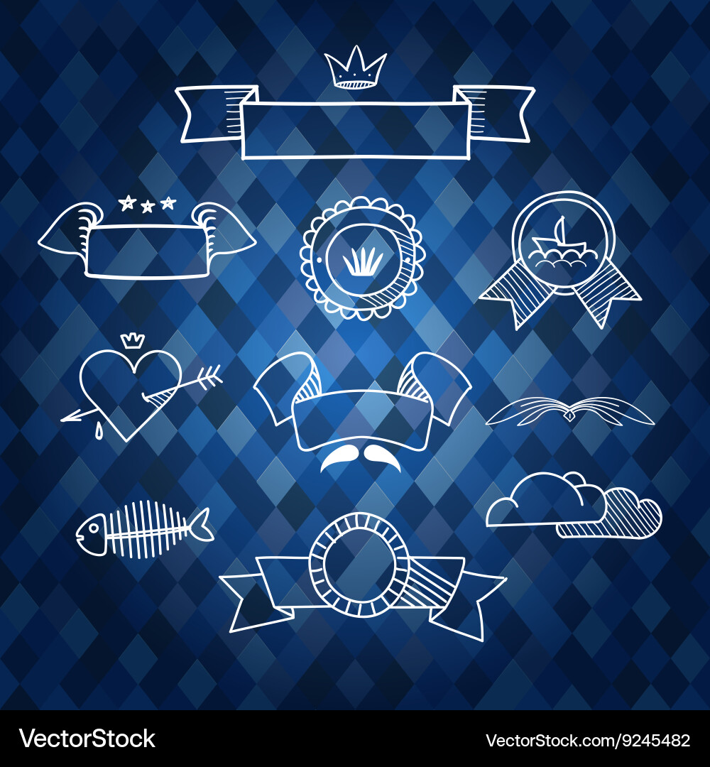 Abstract pattern of different blue elements vector image