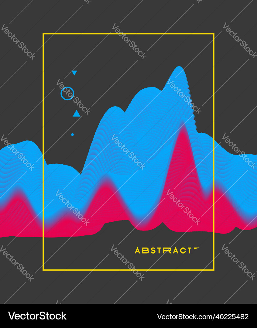 Big data graph visualization sound wave abstract Vector Image