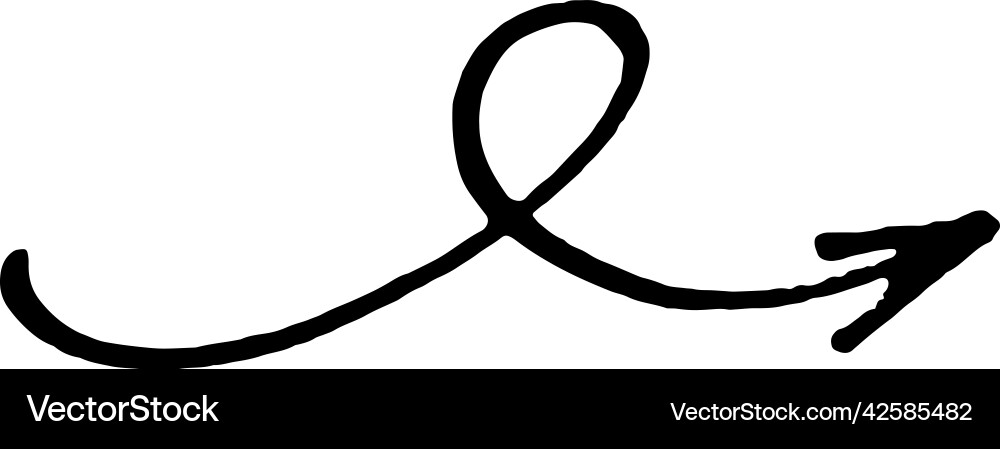 Brushstroke arrow smooth two loop up hand drawn Brushstroke arrow smooth two loop up hand drawn Vector Image