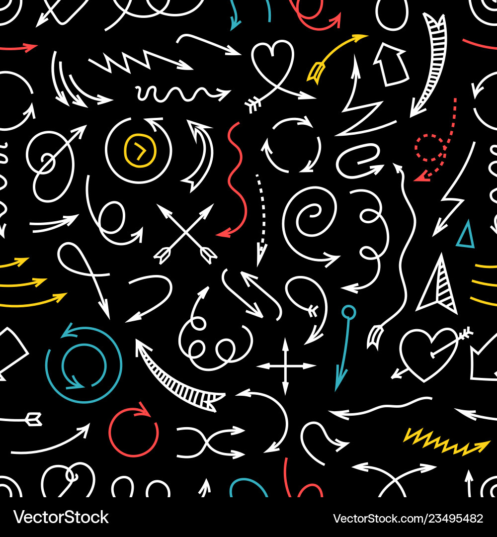 Different color simple arrows seamless background Different color simple arrows seamless background vector image