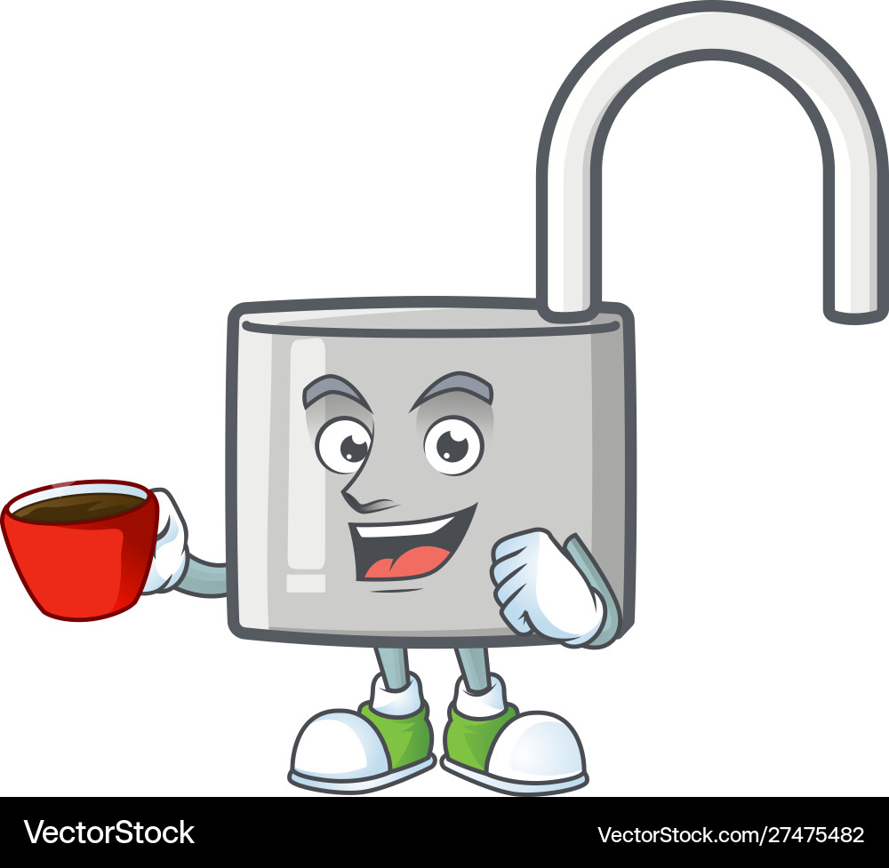 Drinking in cup unlock key icon character Drinking in cup unlock key icon character Vector Image