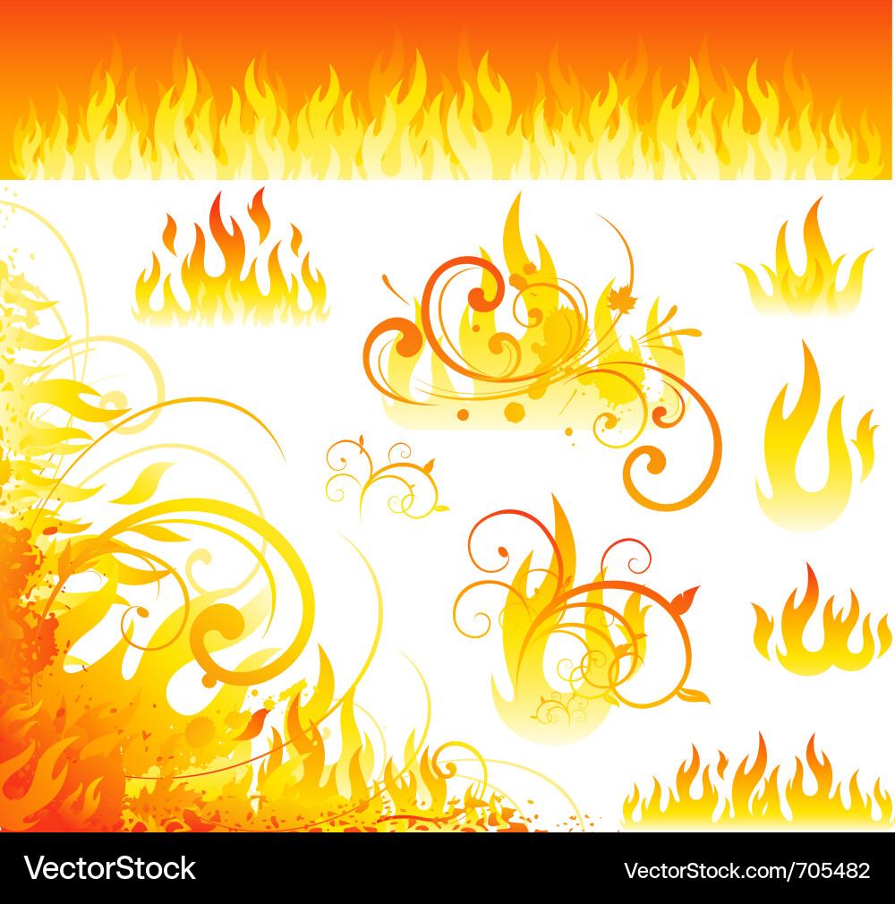 Fiery Flame Symbol Vector Image