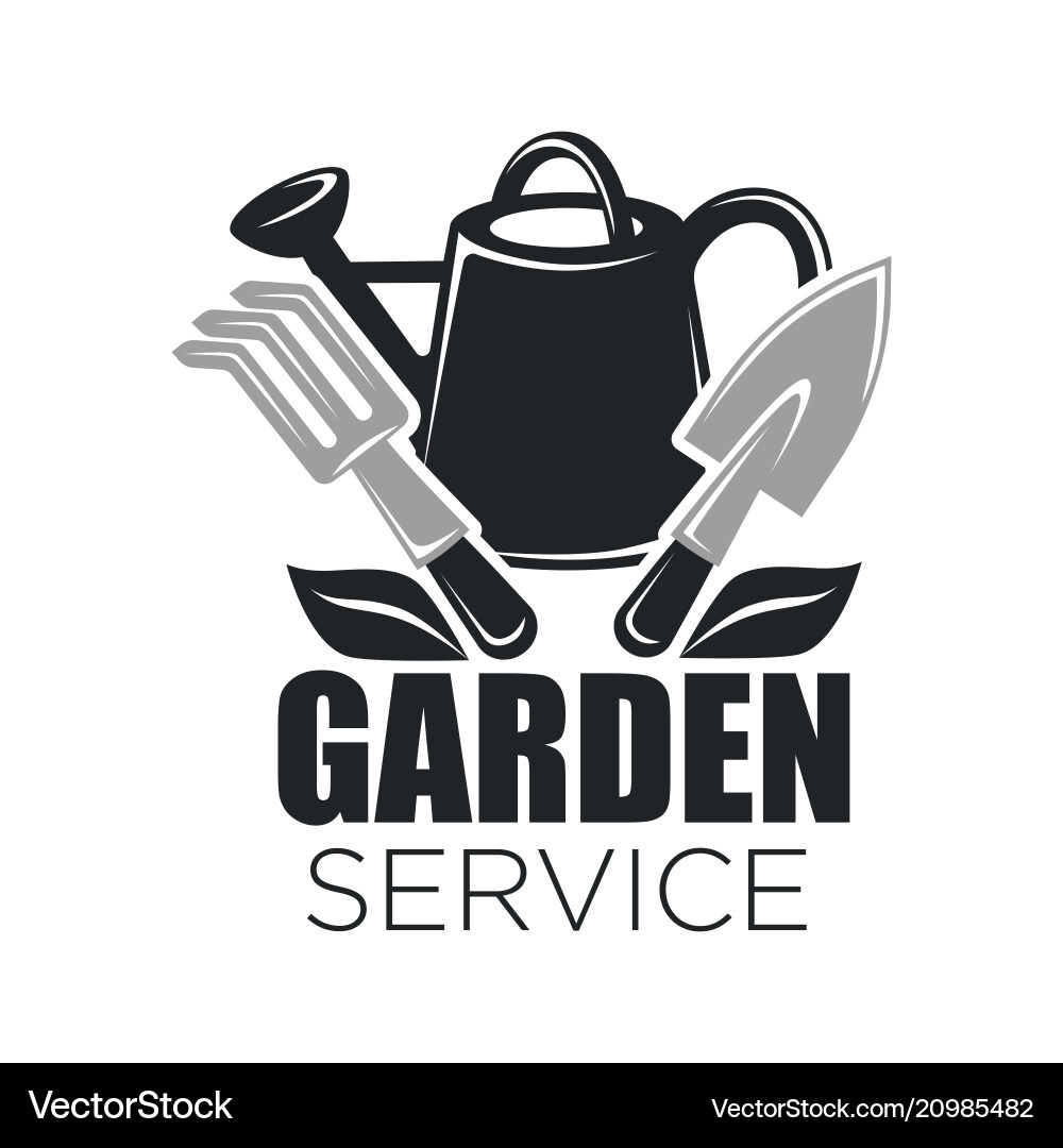 Gardening service icon of garden tools vector image