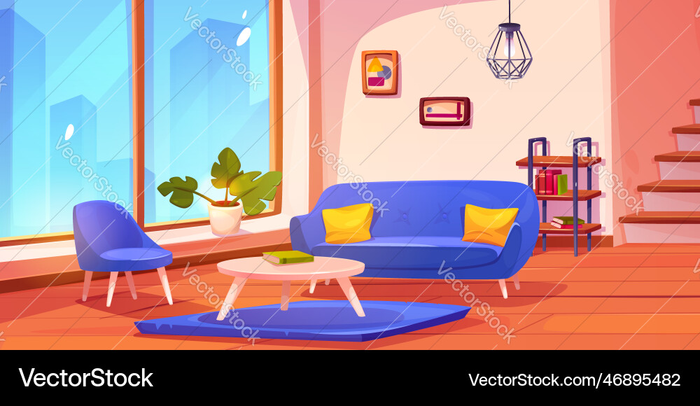 House living room near stair cartoon background House living room near stair cartoon background vector image
